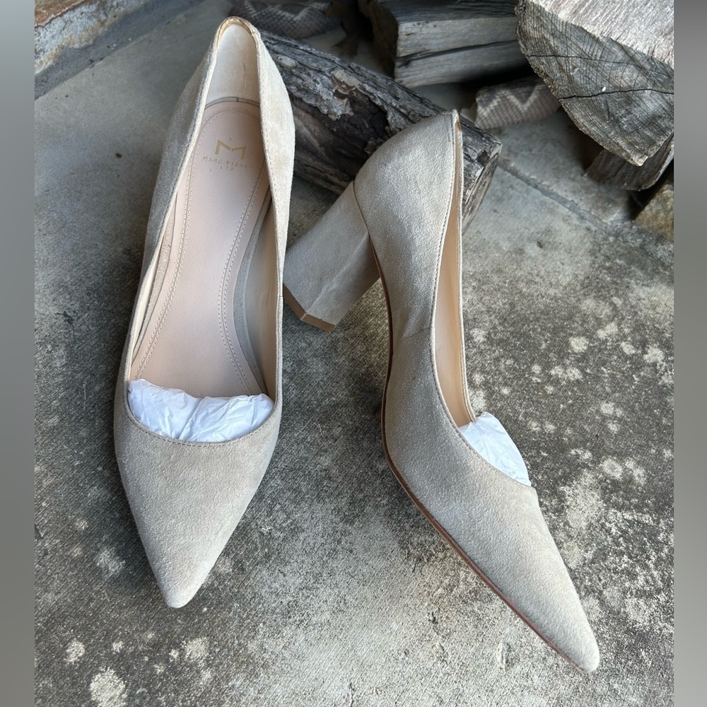Marc Fisher LTD ZALA block Pointed-Toe pump heels Sz-7.5M. K